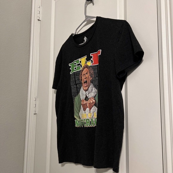 Buddy the Elf "Son of a Nut Cracker Black Graphic Print T-Shirt Men's Size Large - Picture 2 of 6